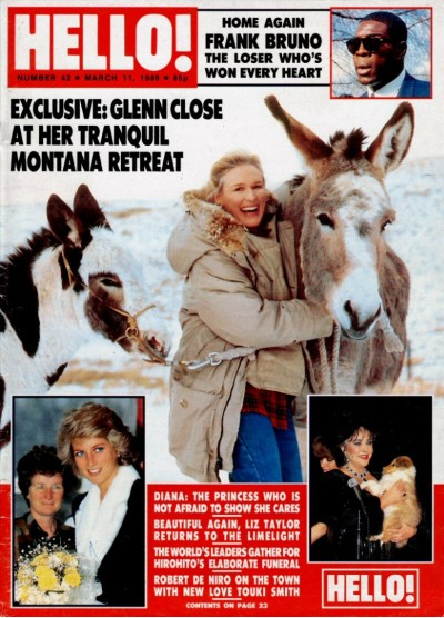 Hello Magazine Issue 42 11th March 1989 Glenn Close cover