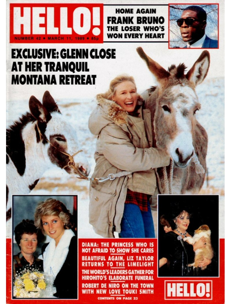 Hello Magazine Issue 42 11th March 1989 Glenn Close cover
