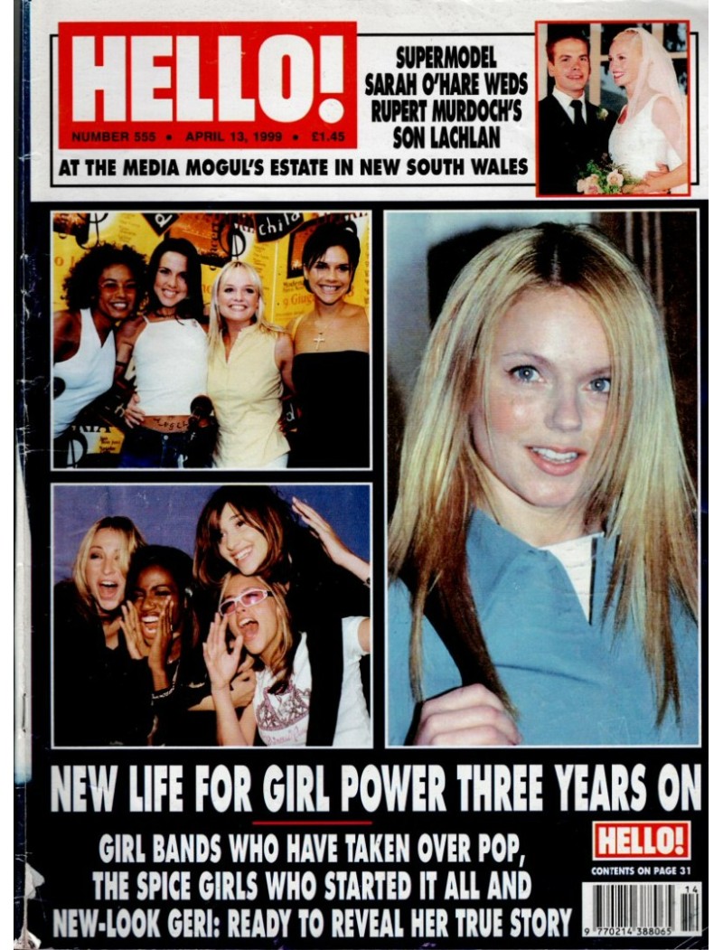 Hello Magazine Issue 555 13th April 1999 Spice Girls Michelle Pfeiffer Stephen McGann Charlotte Rampling