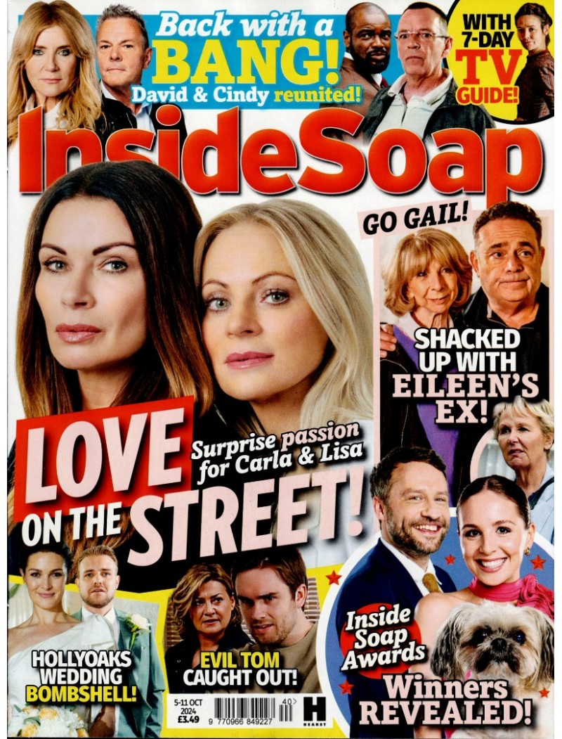 Inside Soap Magazine 5th October 2024 Bob Barrett Beth Cordingley Michelle Collins Tamara Wall Hardacres