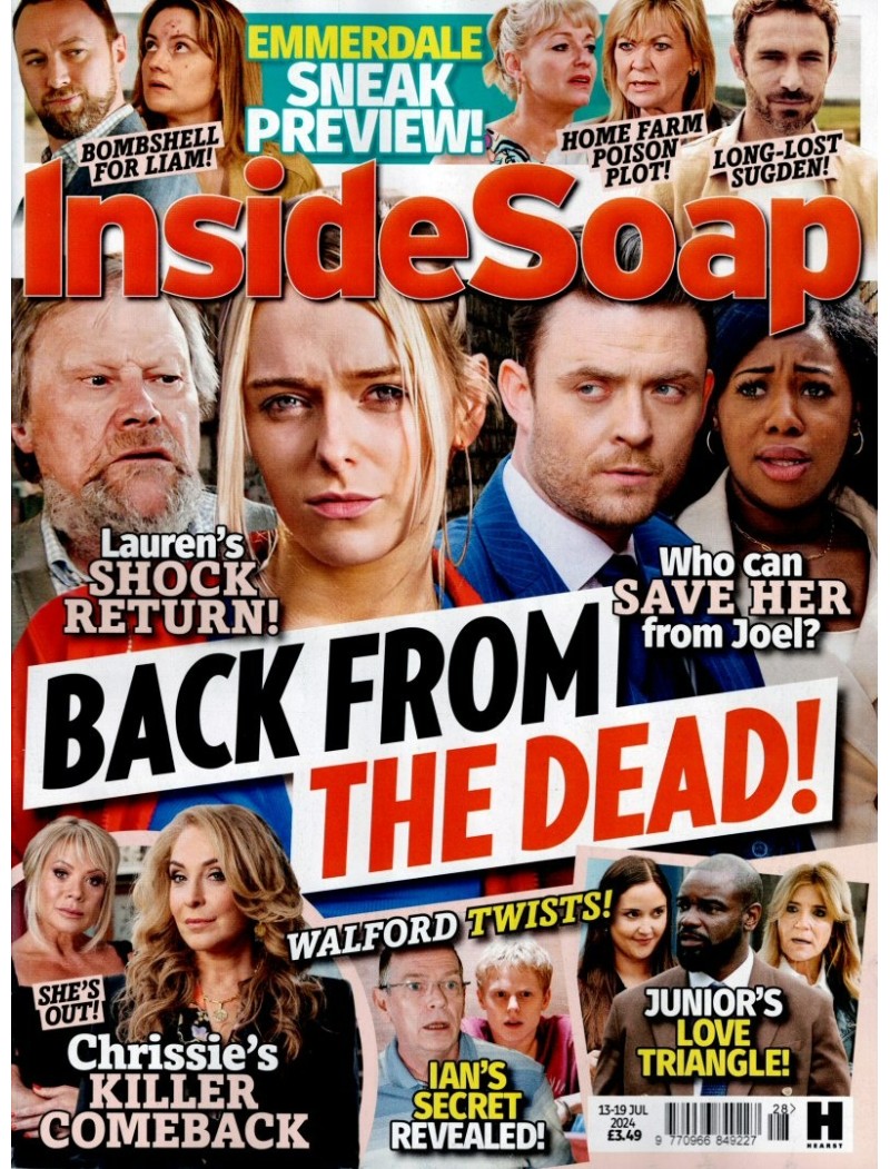 Inside Soap Magazine 13th July 2024 Georgia Taylor Nikki Sanderson JENNA COLEMAN Frances Barber Hopkins