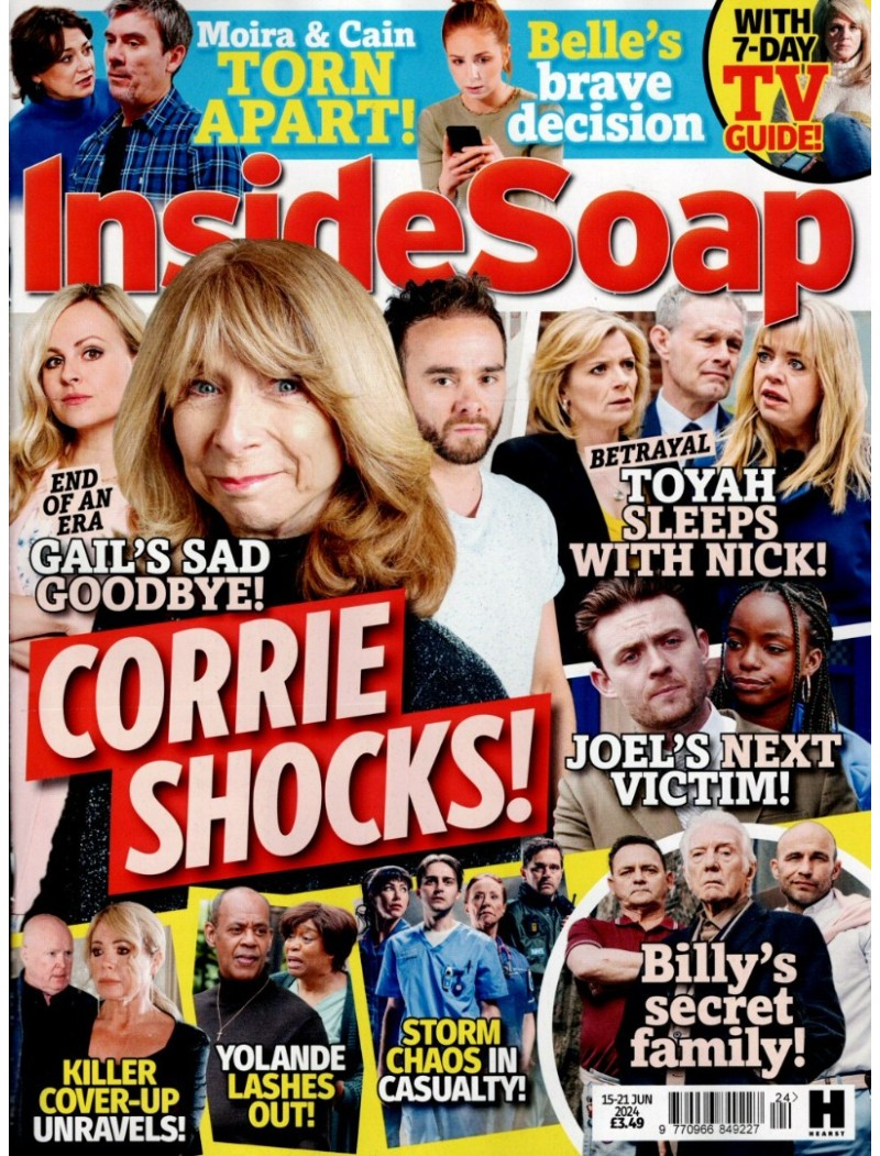 Inside Soap Magazine 15th June 2024 Beth Cordingly Barney Walsh Sally Lindsay Adam Lambert Corrie