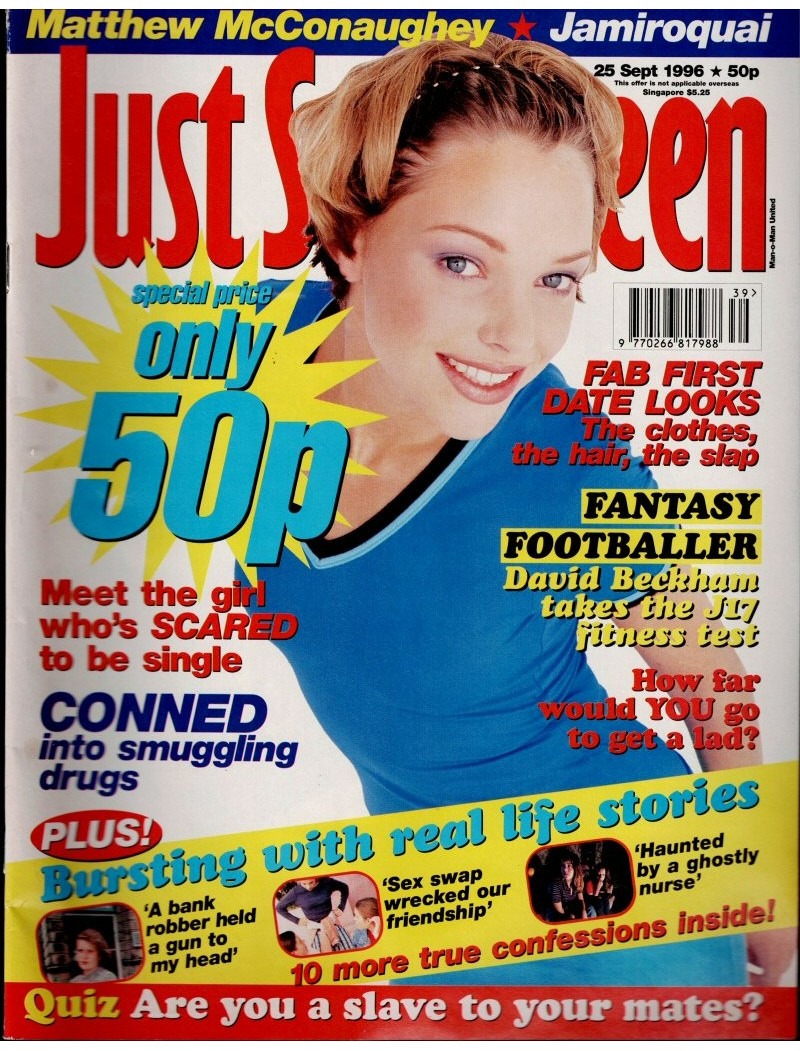 Just Seventeen Magazine 25th September 1996 Holly Willoughby Matthew McConaughey Jamiroquai Matt Le Blanc
