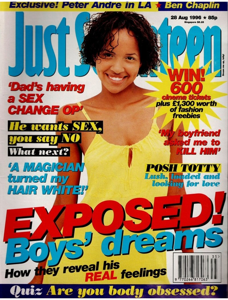 Just Seventeen Magazine 28th August 1996 Peter Andre Ben Chaplin East 17 Spice Girls John Alford Patsy