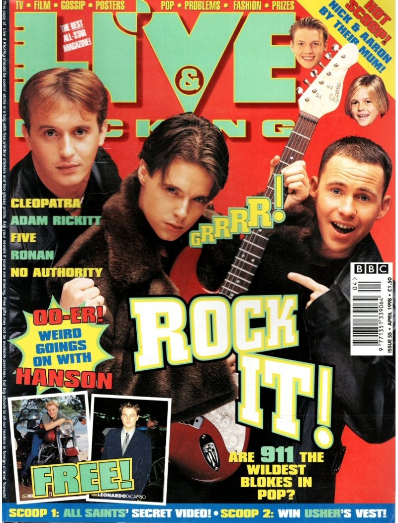 Live & Kicking Magazine - Issue 55 April 1998 Nick Carter 911 Spice Girls Five