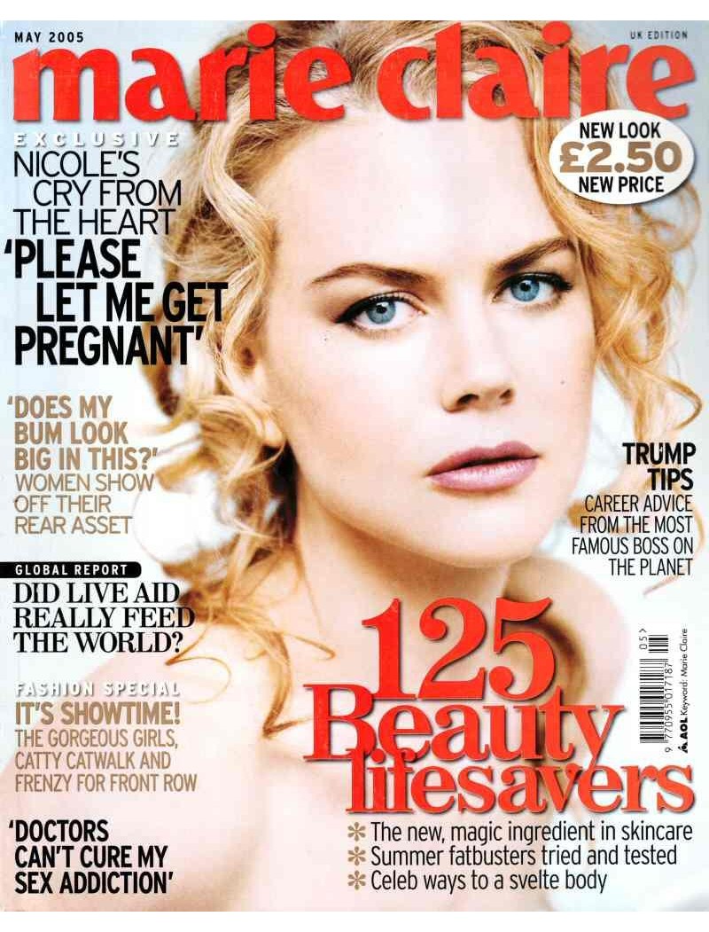 Marie Claire Magazine 2005 May 2005 Nicole Kidman Debra Messing Joshua Jackson Orlando Bloom Bill Ward