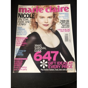 Marie Claire Magazine 2003 December 2003 Nicole Kidman Pam Anderson Petra Nemcova Nina Simone Helen McCrory