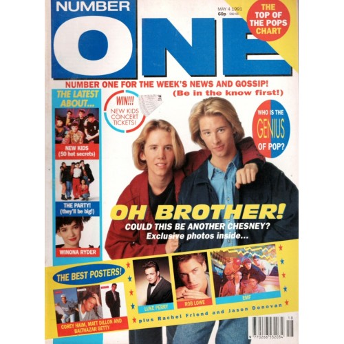 Number One Magazine 1991 4th May 1991 Chesney Hawkes Winona Ryder New Kids on the Block Sam Fox