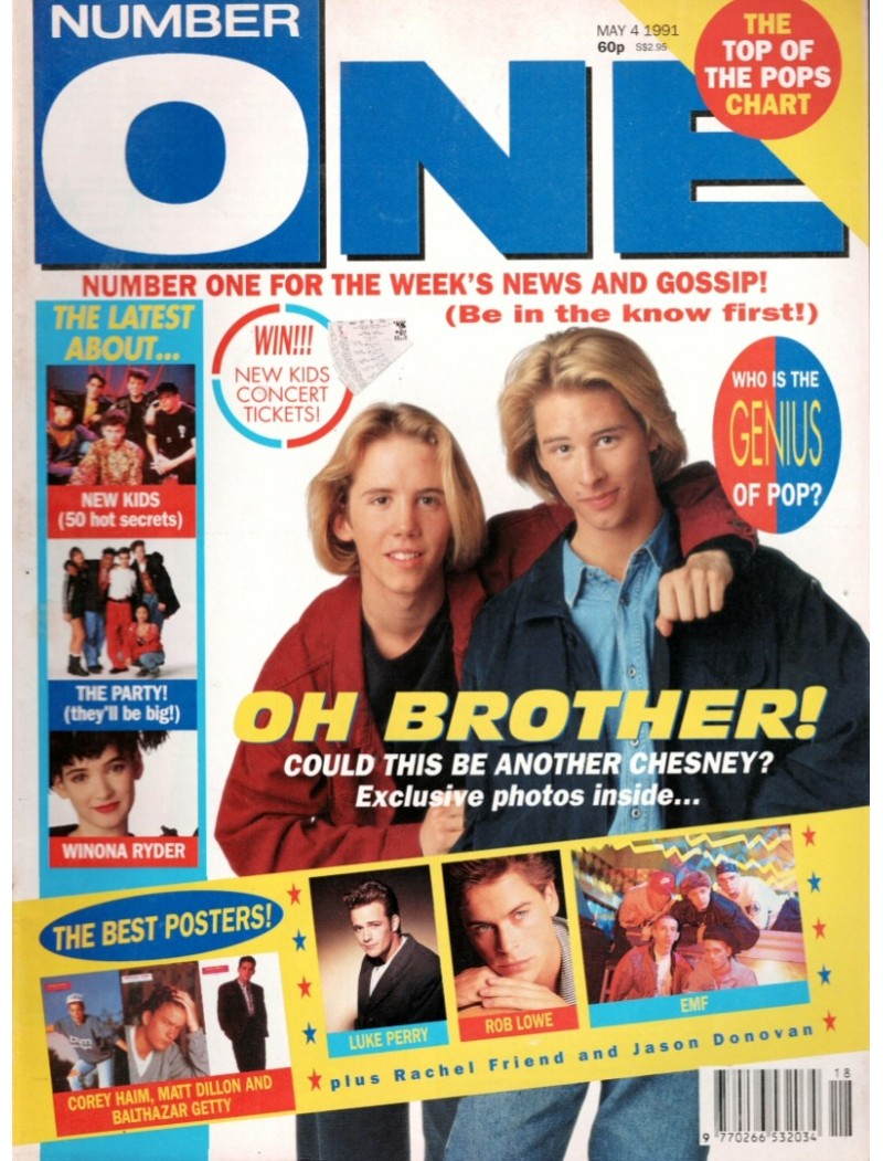 Number One Magazine 4th May 1991 Chesney Hawkes Winona Ryder New Kids on the Block Sam Fox