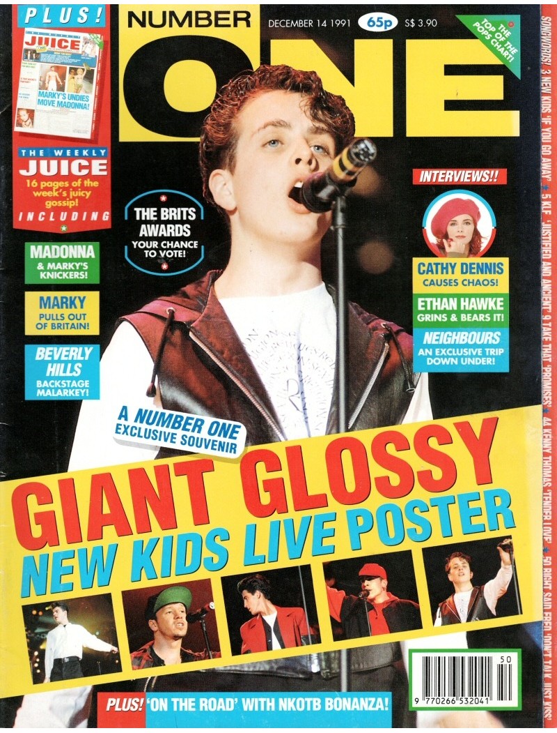 Number One Magazine 14th December 1991 New Kids on the Block The Farm Neighbours Cathy Dennis