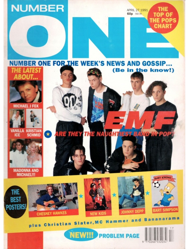 Number One Magazine 27th April 1991 EMF Kristian Schmid EMF Bart Simpson