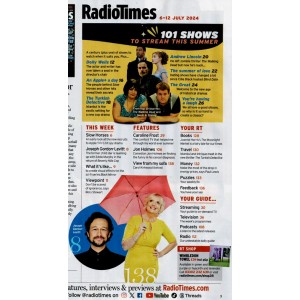 Radio Times Magazine 6th July 2024 Joseph Gordon Levitt Carol Kirkwood Jon Holmes