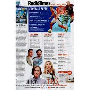 Radio Times Magazine 17th August 2024 FOOTBALL PREMIER LEAGUE Matt Damon Casey Affleck Sam Neill K Pop Wark
