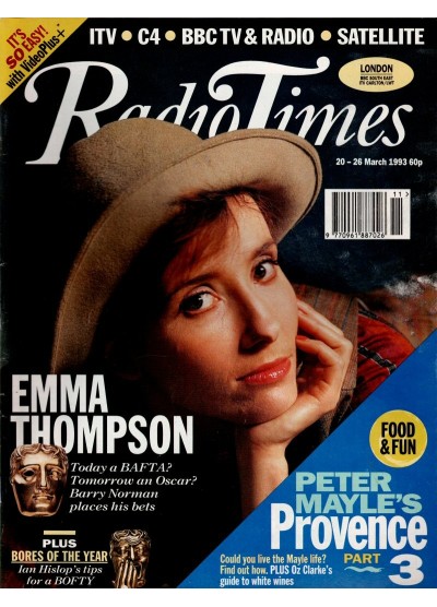 Radio Times Magazine 20th March 1993 Emma Thompson British Academy Awards