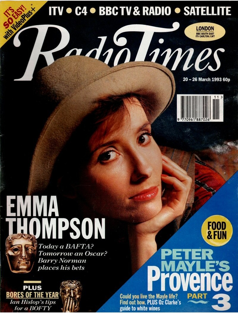 Radio Times Magazine 20th March 1993 Emma Thompson British Academy Awards