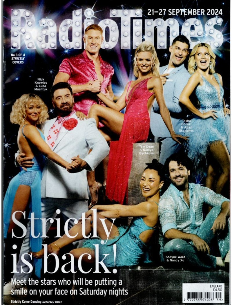 Radio Times Magazine 21st September 2024 Cover 3 of 4 Strictly Come Dancing