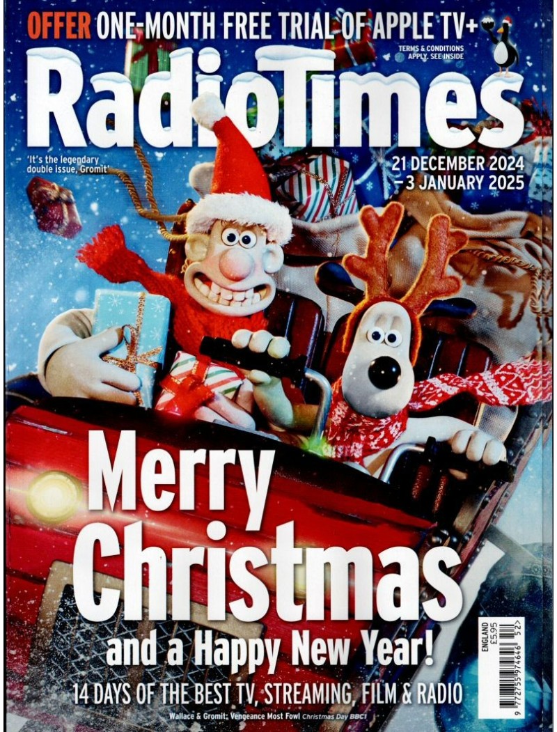 Radio Times Magazine 21st December 2024 Christmas Double Issue Wallace & Gromit
