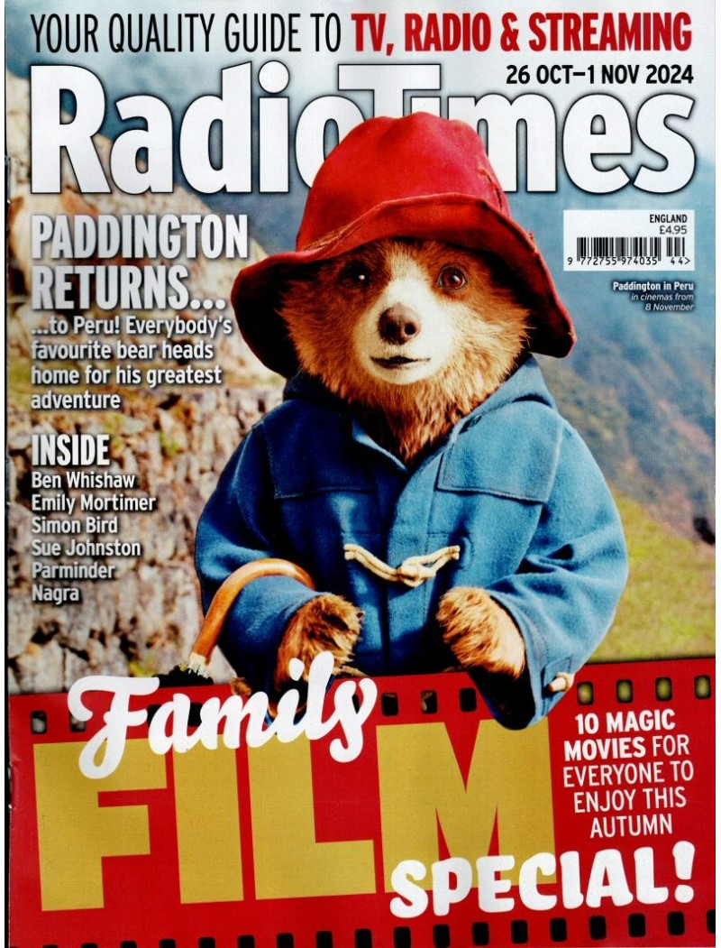 Radio Times Magazine 26th October 2024 Paddington Ben Whishaw Emily Mortimer Simon Bird Robert Lindsay Radio Times Magazine 26th October 2024 Paddington Ben Whishaw Emily Mortimer Simon Bird Robert Lindsay