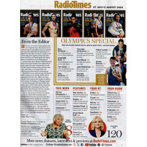 Radio Times Magazine 27th July 2024 OLYMPICS TOM EMILY FORD Miriam Margolyes David Baddiel Diane Von Furstenberg
