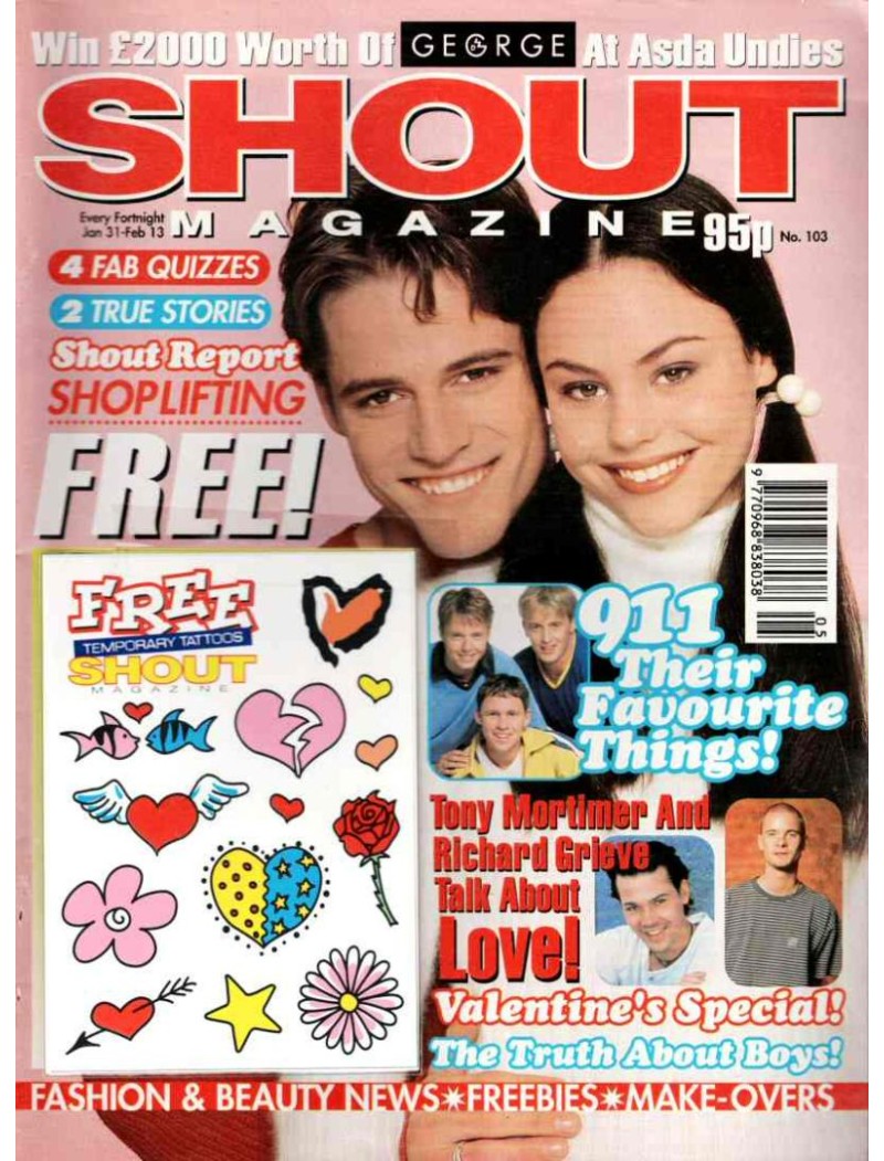 Shout Magazine 103 - 31st January 1997 Tony Hadley 911 Neighbours Richard Grieve 911 Shout Magazine 103 - 31st January 1997 Tony Hadley 911 Neighbours Richard Grieve 911