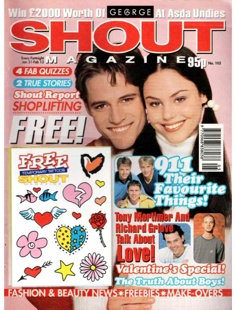 Shout Magazine 103 - 31st January 1997 Tony Hadley 911 Neighbours Richard Grieve 911