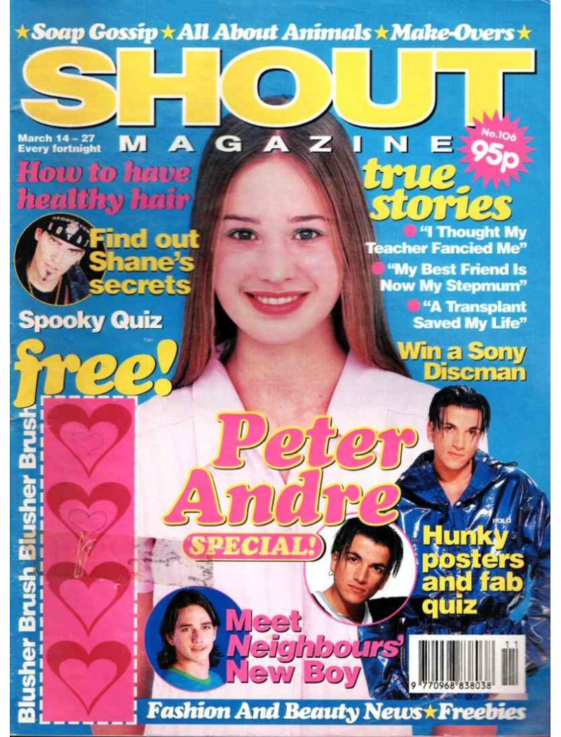 Shout Magazine 106 - 14th March 1997 Boyzone Peter Andre Todd Macdonald Michael Jackson