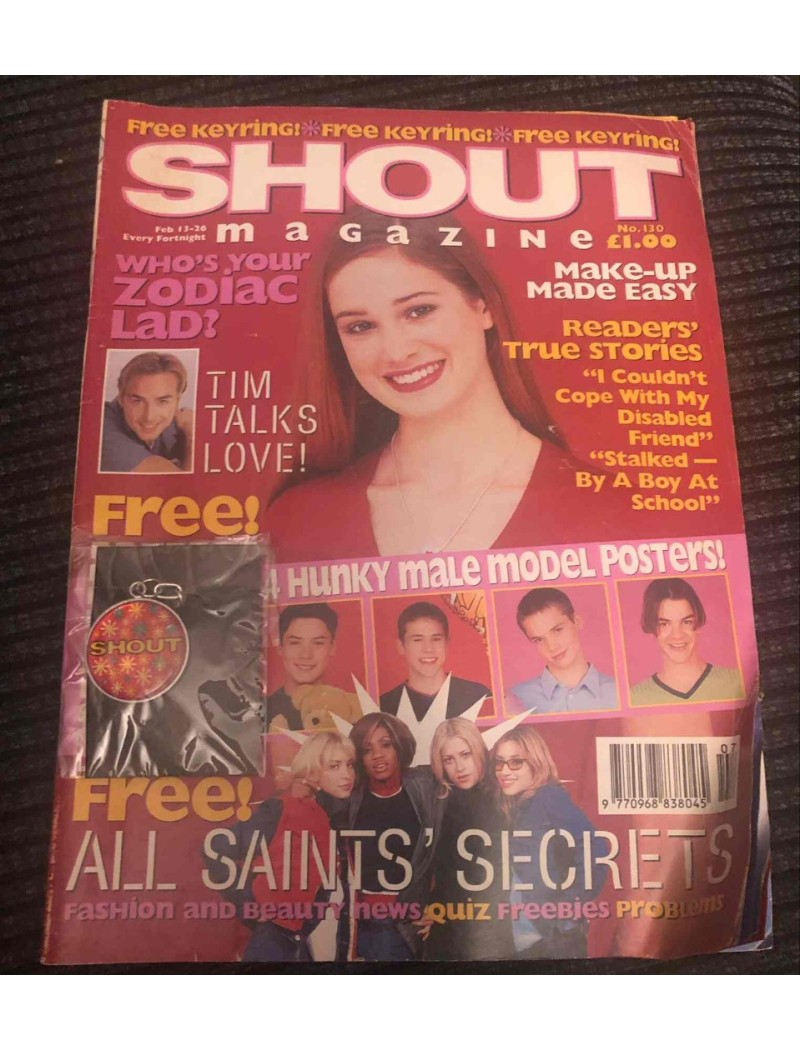 Shout Magazine 130 - 13th February 1998 All Saints Tim Hardcastle Kristy Wright