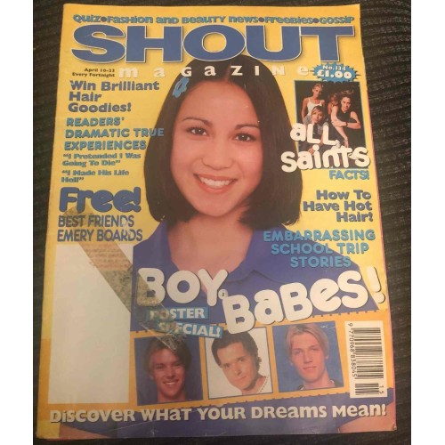 Shout Magazine 134 - 10th April 1998  All Saints 911 Nick Carter Jess Spencer Adele Silva
