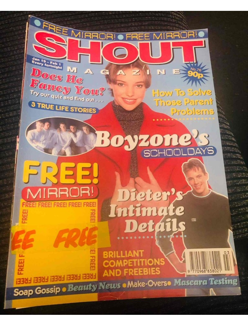 Shout Magazine 76 - 19th January 1996 Boyzone Peter Andre Dieter Brummer