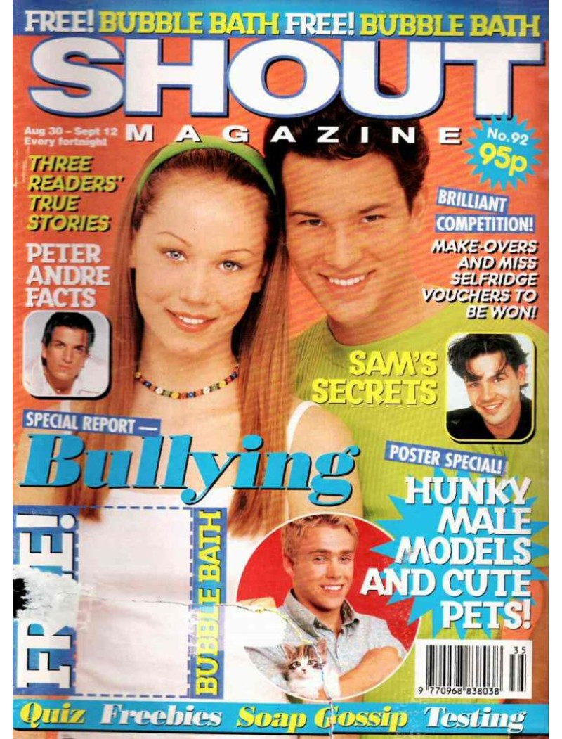 Shout Magazine 92 - 30th August 1996 Eliza Szonert Peter Andre Neighbours Richard Grieve