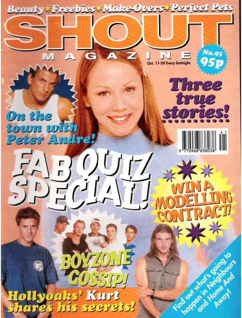 Shout Magazine 95 - 11th October 1996 Boyzone Jeremy Edwards Peter Andre Spice Girls