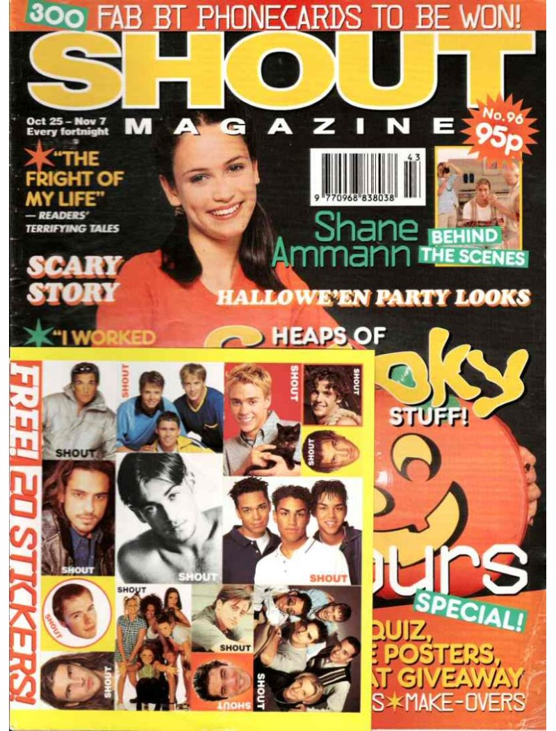 Shout Magazine 96 25th October 1996 Neighbours 911 Shane Ammann East 17 Jesse Spencer