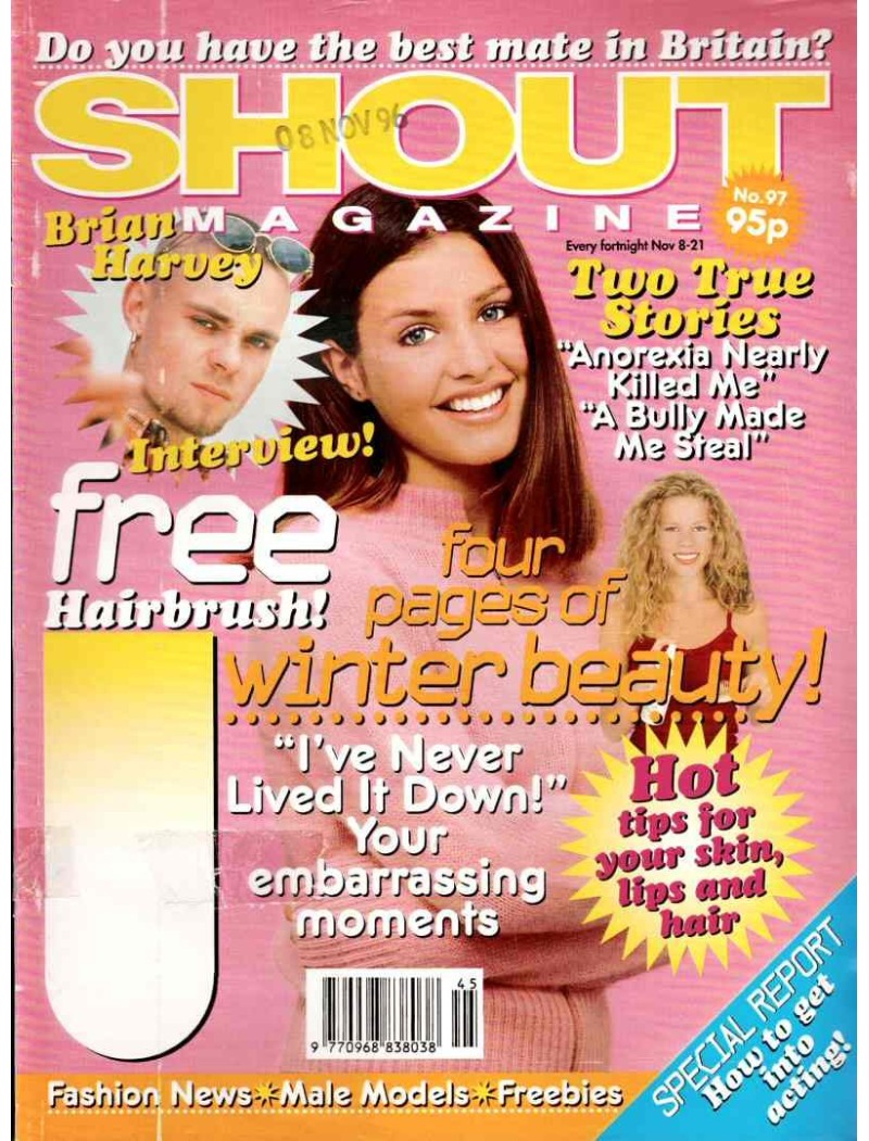 Shout Magazine 97 - 8th November 1996 Brian Harvey Blossom Mayim Bialik Home & Away