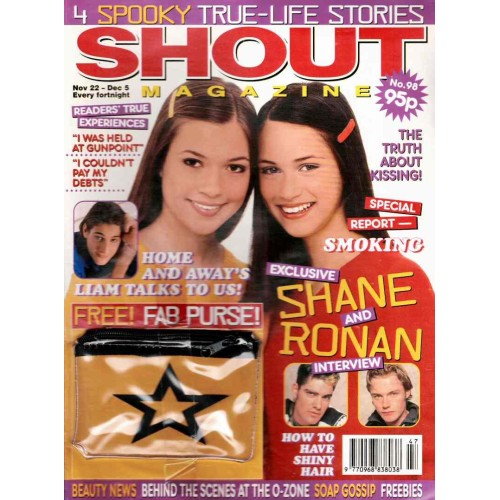 Shout Magazine 98 - 22nd November 1996 Ronan Keating Boyzone Louise Peter Scarf Neighbours