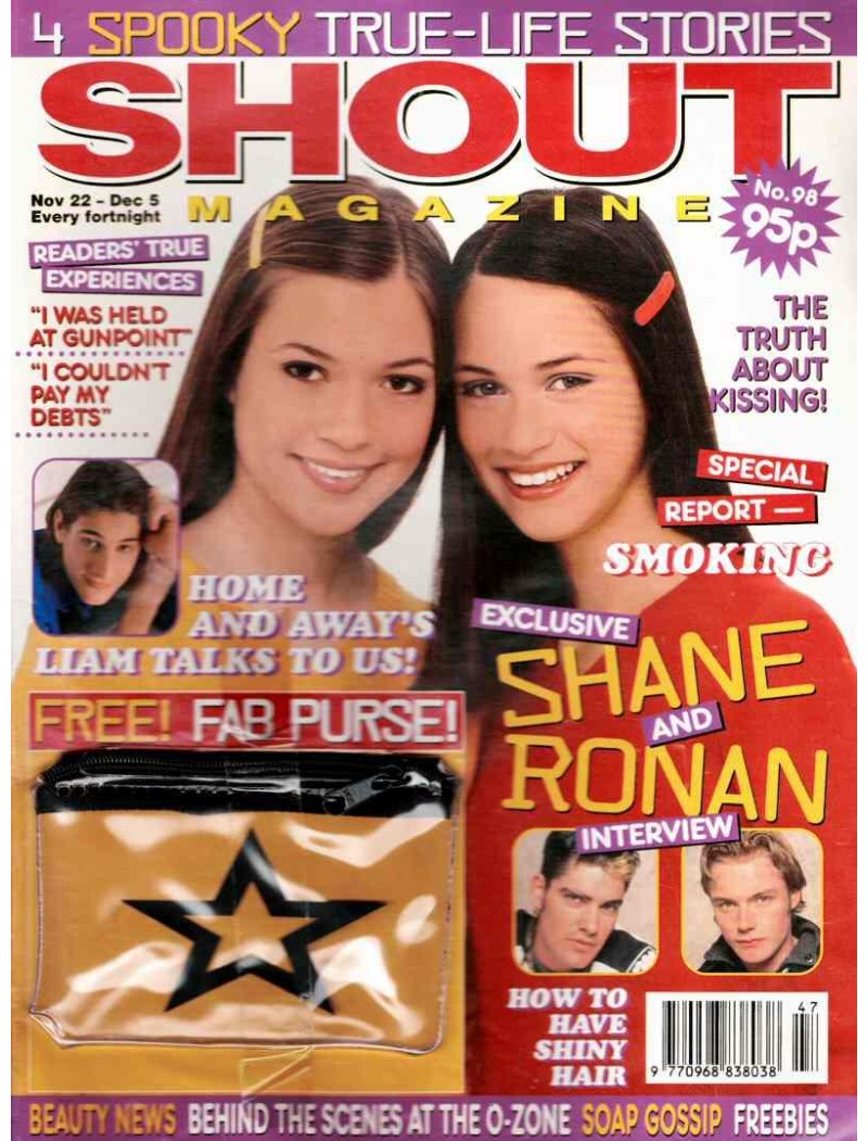 Shout Magazine 98 - 22nd November 1996 Ronan Keating Boyzone Louise Peter Scarf Neighbours