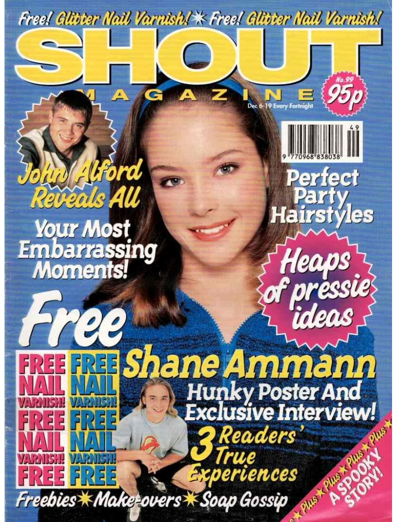 Shout Magazine 99 - 6th December 1996 Shane Ammann John Alford Emma Harrison Neighbours Shout Magazine 99 - 6th December 1996 Shane Ammann John Alford Emma Harrison Neighbours