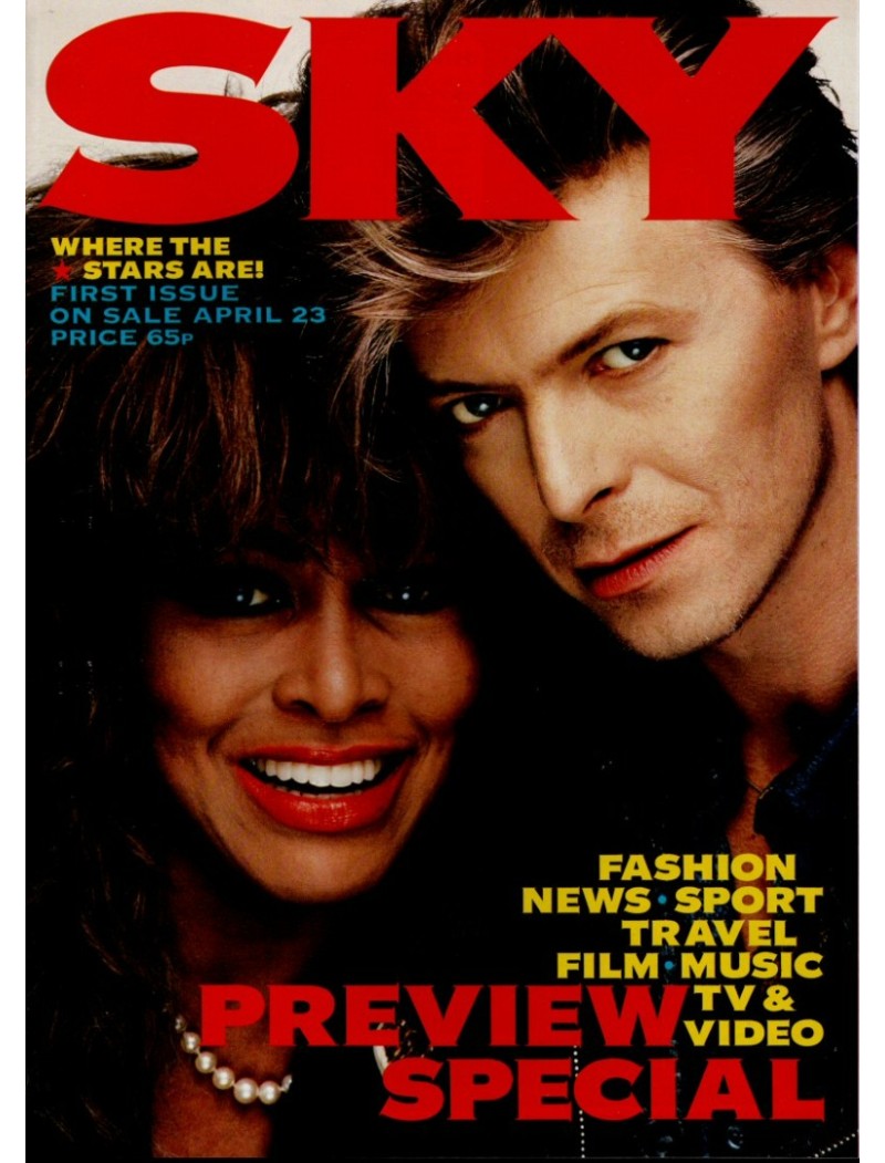 Sky Magazine Preview Special April 1987 David Bowie Tina Turner Kathleen Turner Sting Sky Magazine Preview Special April 1987 David Bowie Tina Turner Kathleen Turner Sting