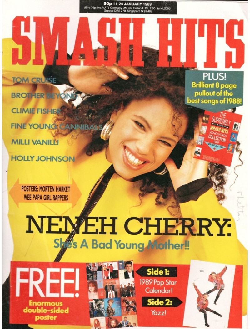 Smash Hits Magazine 11th January 1989 (Neneh Cherry) Smash Hits Magazine 11th January 1989 (Neneh Cherry)