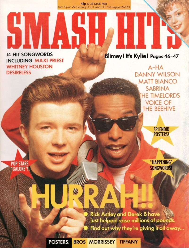 Smash Hits Magazine 15th June 1988 (Rick Astley Cover)