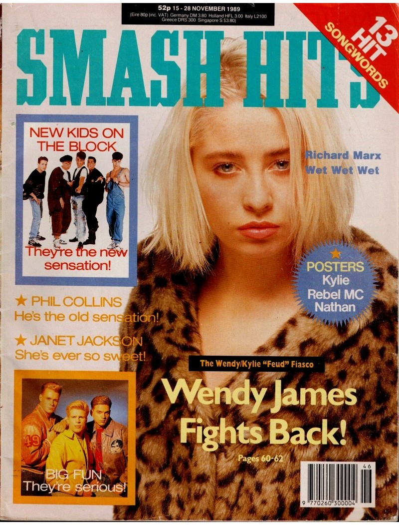 Smash Hits Magazine - 1989 15/11/89 (Wendy James Cover)