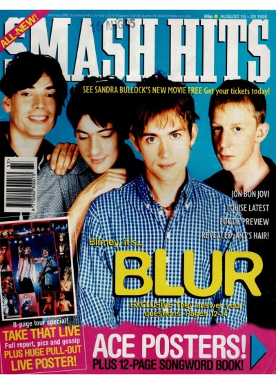 Smash Hits Magazine 16th August 1995 Kylie Minogue Blur Take That Jared Leto Jon Bon Jovi