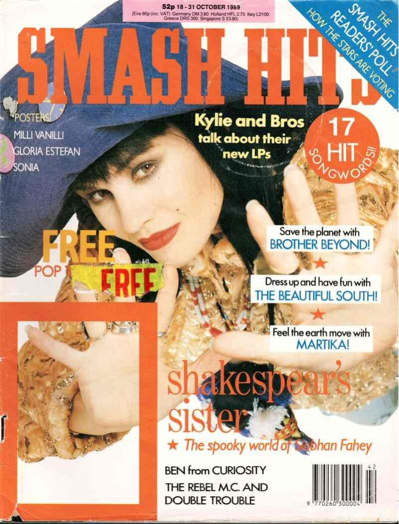 Smash Hits Magazine 18th October 1989 (A) Smash Hits Magazine 18th October 1989 (A)