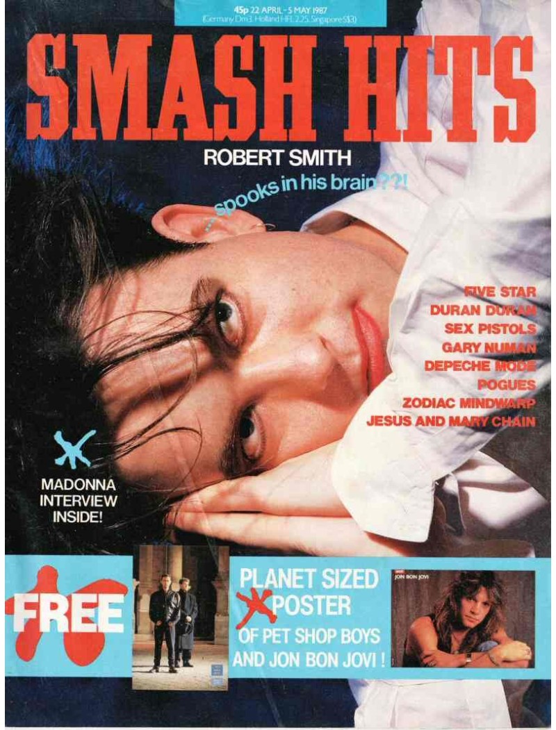 Smash Hits Magazine 22nd April 1987 Smash Hits Magazine 22nd April 1987