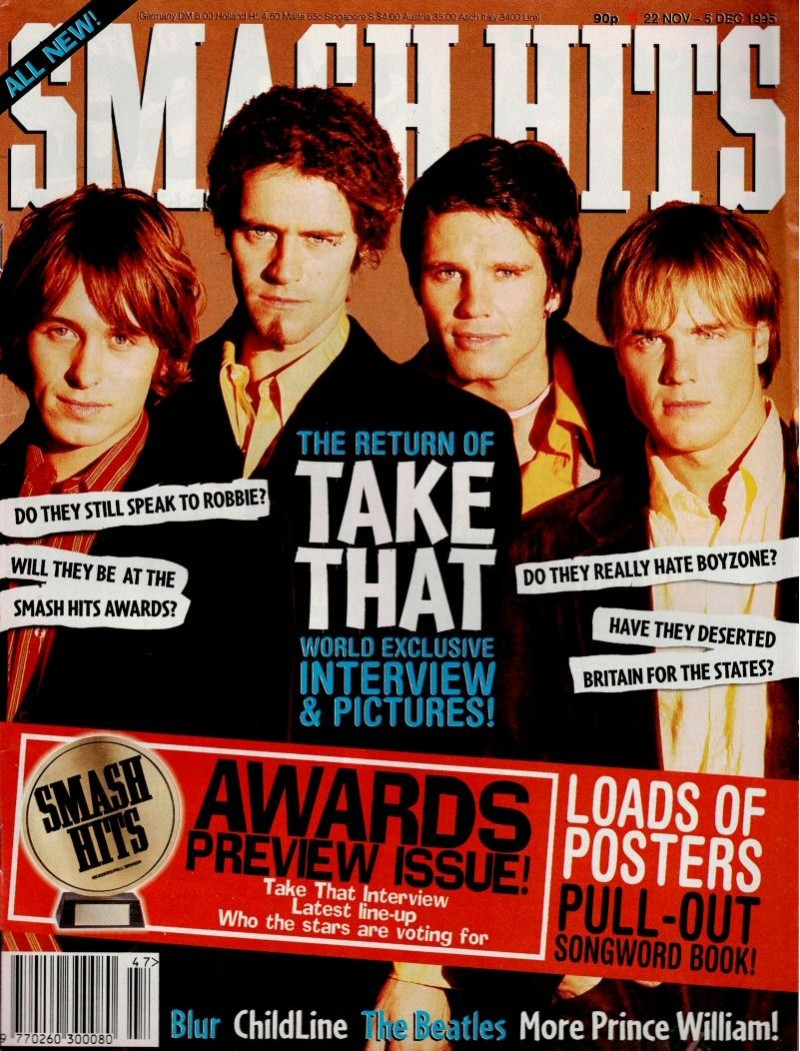 Smash Hits Magazine 22nd November 1995 Smash Hits Magazine 22nd November 1995
