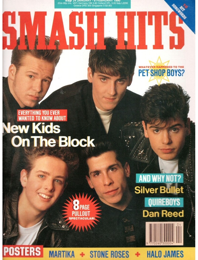 Smash Hits Magazine 24th January 1990 (New Kids on the Block Cover)