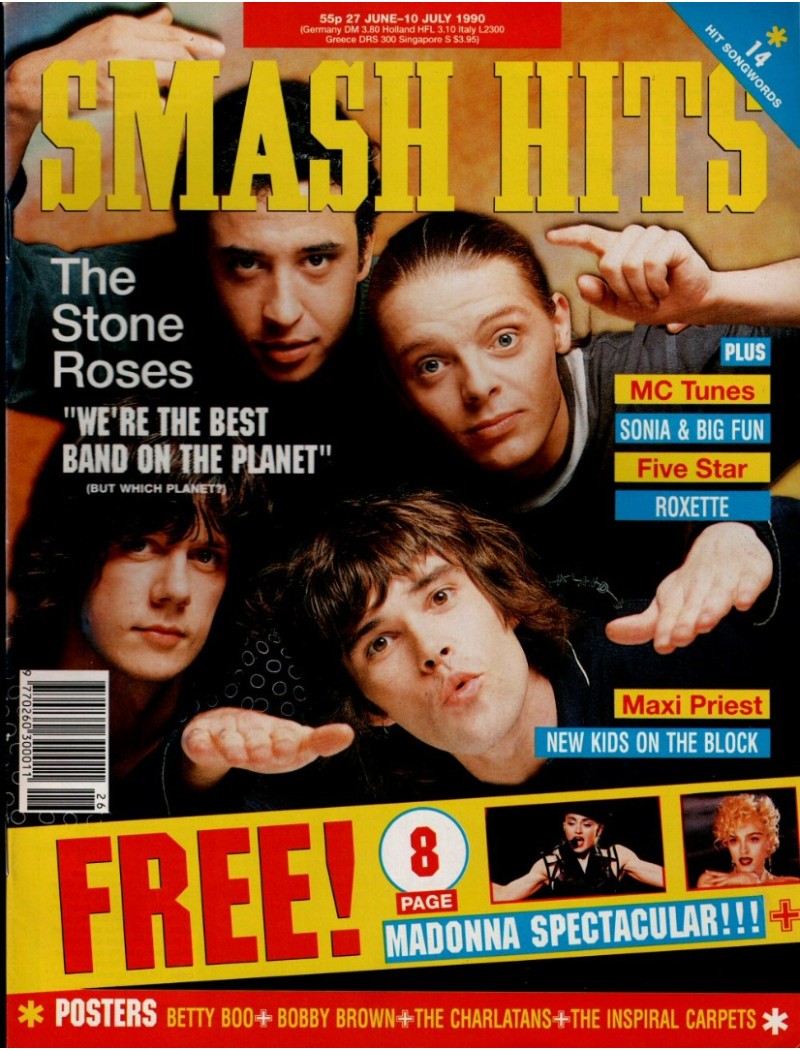 Smash Hits Magazine 27th June 1990 (The Stone Roses)