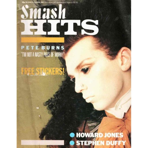 Smash Hits Magazine - 1985 28/03/85 Pete Burns