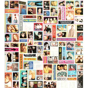 Sticker Sheet 4 - includes Eternal / Oasis / Take That / Boyzone / Ross Kemp / Jared Leto from Smash Hits