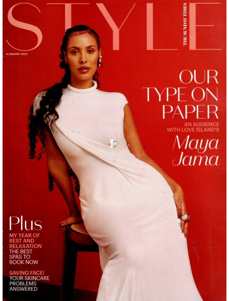 Sunday Times Style Magazine 8th January 2023 Maya Jama cover Sunday Times Style Magazine 8th January 2023 Maya Jama cover