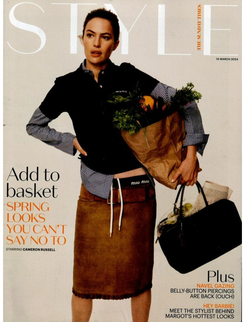 Sunday Times Style Magazine 10th March 2024 Cameron Russell cover Sunday Times Style Magazine 10th March 2024 Cameron Russell cover